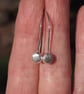 Silver drop pebble earrings - Image 5