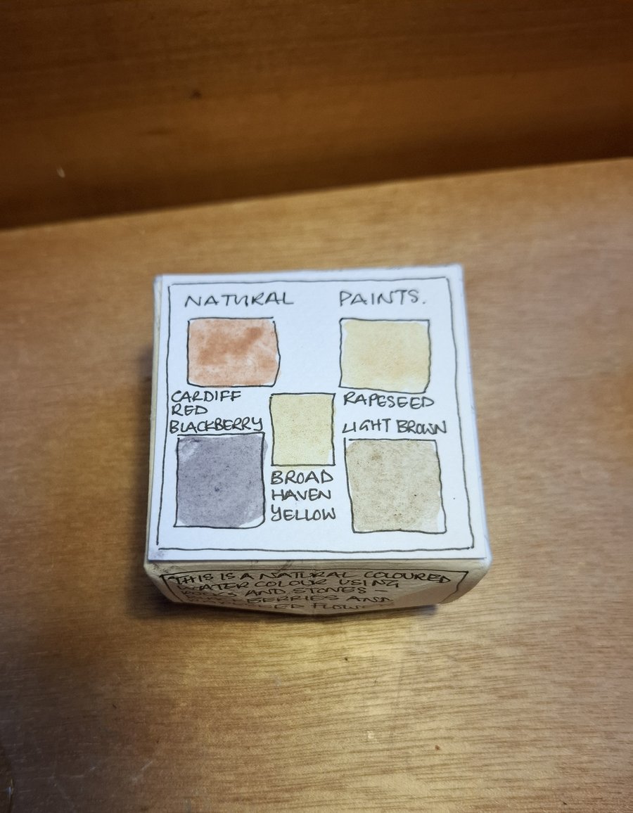 Sample Set of 5 Handmade Naturally Coloured Watercolour Paints.