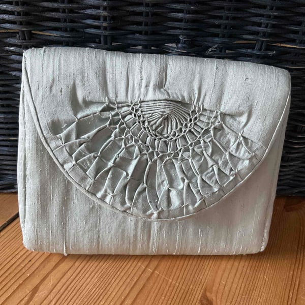 Hand Smocked Silk Clutch Bag or Purse