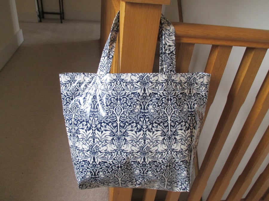Handmade PVC OIlcloth Shopping Tote Beach Wili... - Folksy