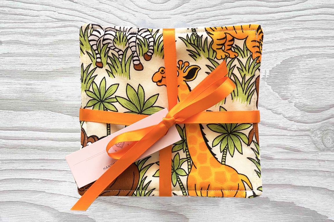 Reusable Baby Wipes, Face Cloths, Washable Wipes, Eco Friendly, Zoo Animal-BD132