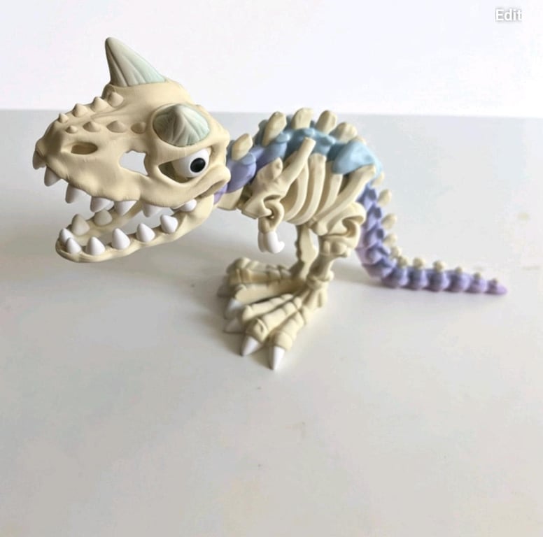 3D Printed Carnotaurus Skeleton - Flexible Articulated Dinosaur -STEM & Collecto