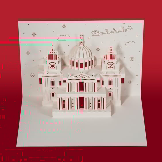 St. Paul's Cathedral Christmas pop-up 3D card