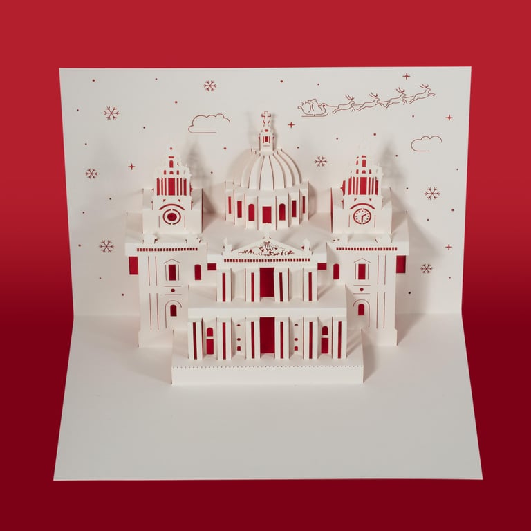 St. Paul's Cathedral Christmas pop-up 3D card