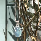 Aquamarine silver necklace 