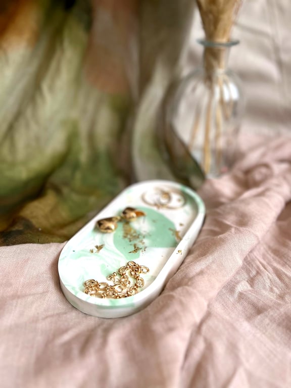 Earth Sage green Oval Trinket tray