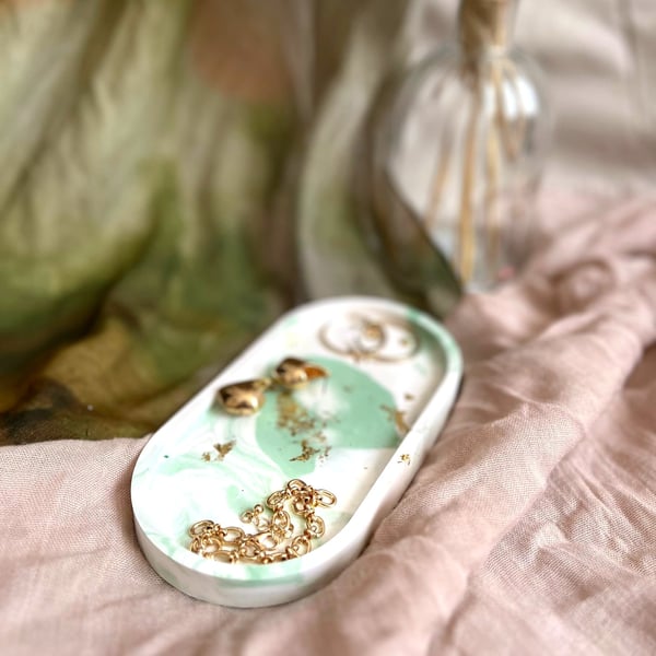 Earth Sage green Oval Trinket tray