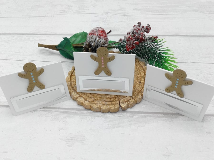 Christmas place settings. 10 luxury Christmas place cards. Gingerbread men.