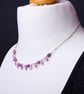 Pink rose quartz and rhodonite gemstone and spear necklace - Image 3