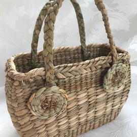 Rush Basket - Handmade In Cornwall from Somerset Rush - 676