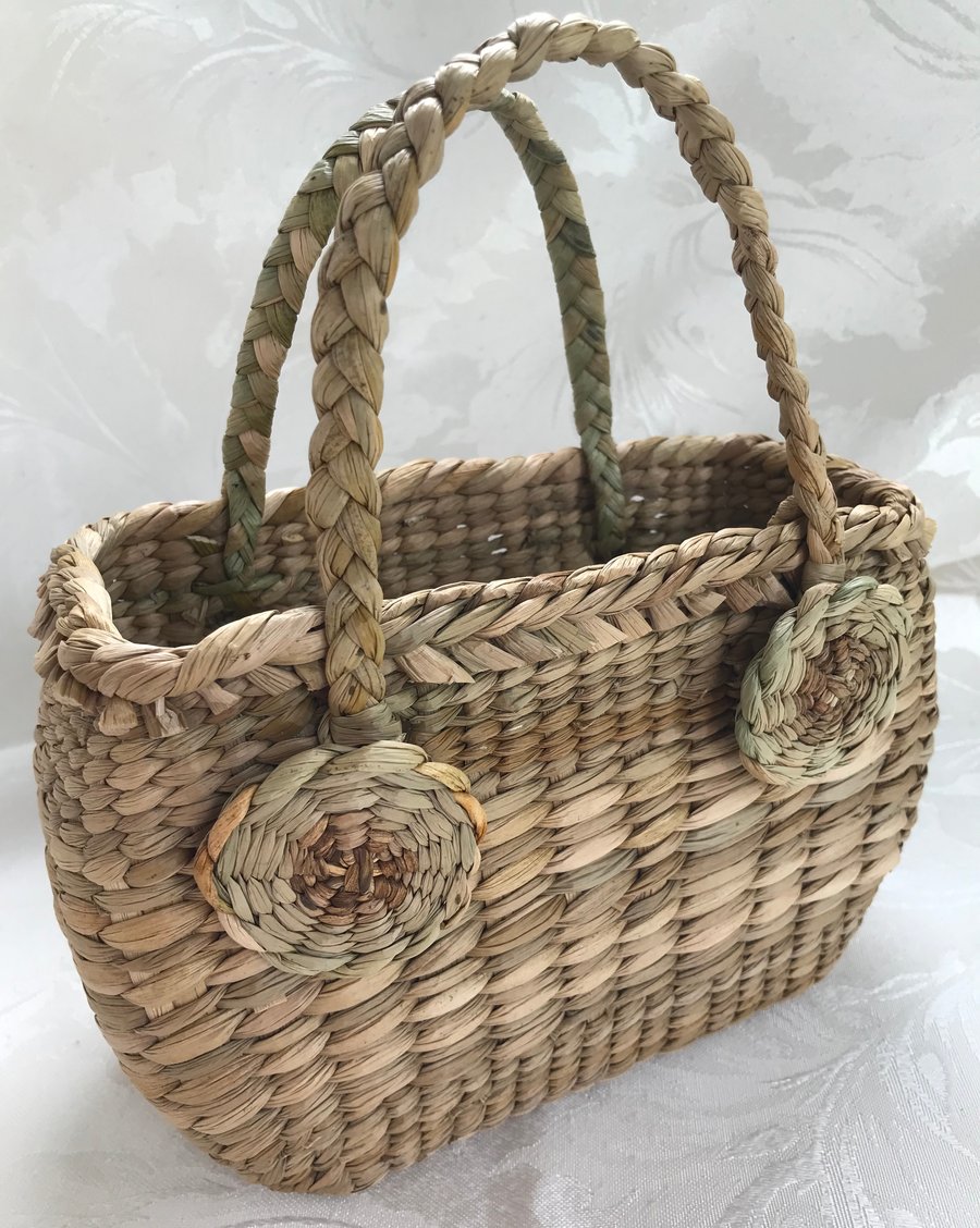 Rush Basket - Handmade In Cornwall from Somerset Rush - 676