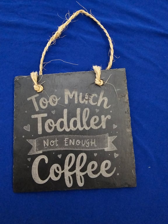 Slate sign laser engraved design