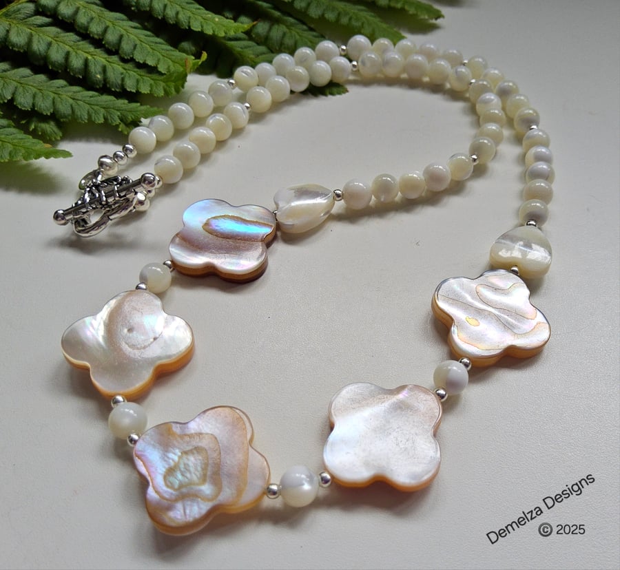 Designer Natural Mother of Pearl Necklace 