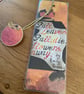 Handmade Bookmark Autumn Leaves Poem by Emily Bronte Gift Hanging Ornament