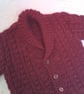 Aran Weight Cardigan with a Shawl Collar for a Baby or Child up to 6 to 7 years - Image 3