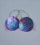 Coloured Titanium Hammered Disc Earrings - UK Free Post - Image 2