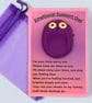 Deep Violet Emotional Support Owl, Pocket Worry Stone Keepsake Gift - Image 5