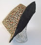 Leopard Print Hat Black Fluffy Faux Fur Reversible - Image 5
