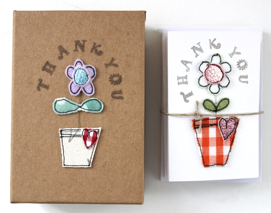 'Thank you Flowerpot' - A Box of Six Cards with Envelopes