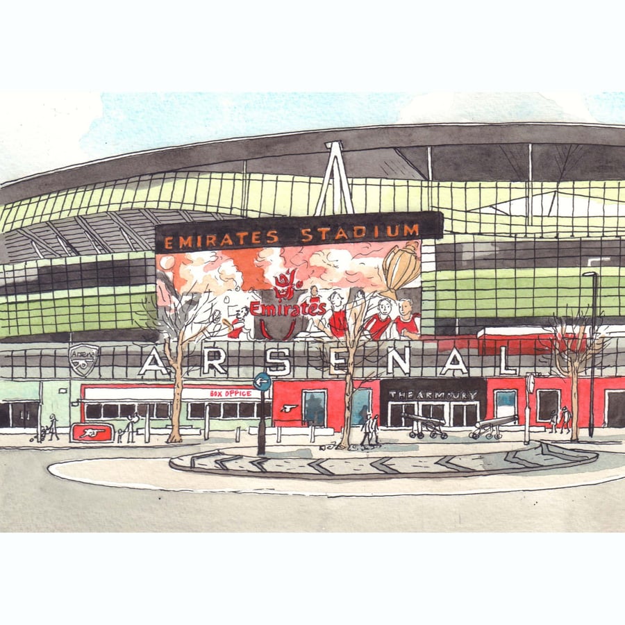 Emirates Stadium, Arsenal, A4 or A5 print