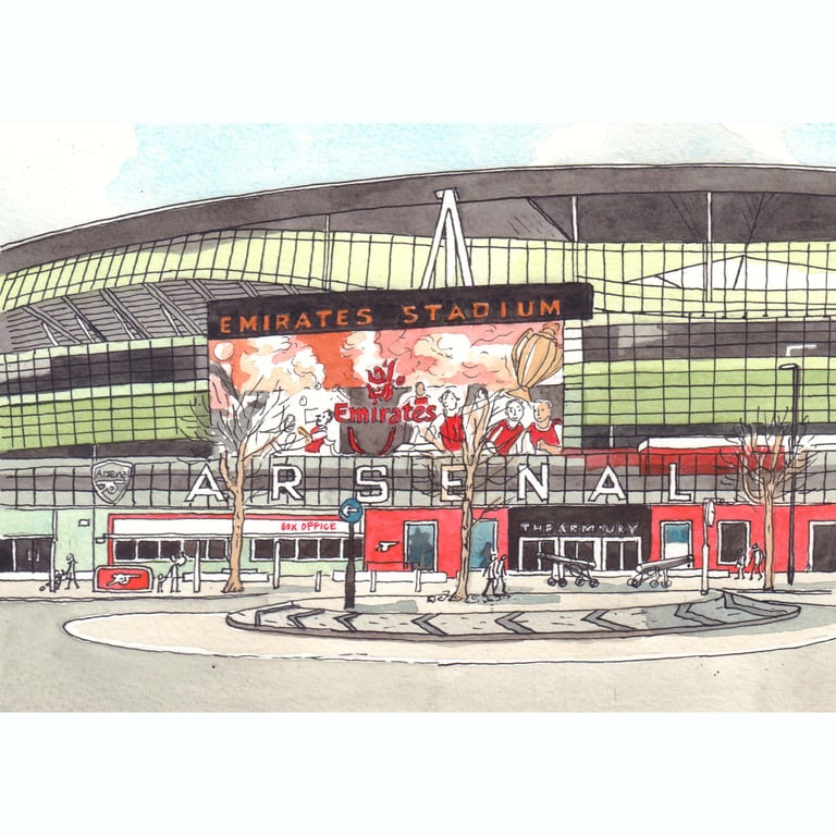 Emirates Stadium, Arsenal, A4 or A5 print