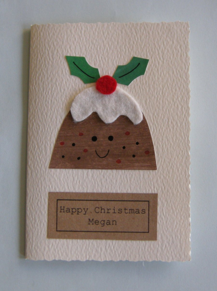 Handmade Christmas card can be personalised