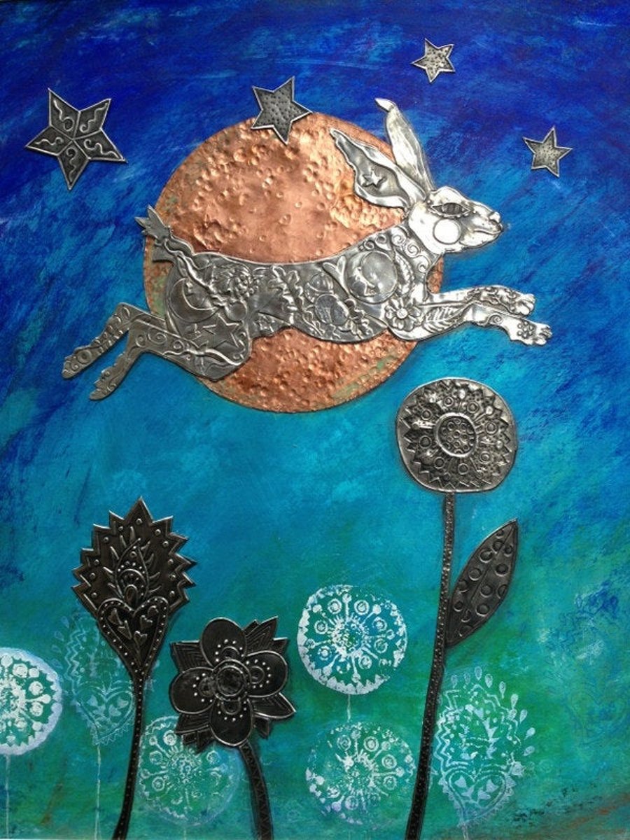 Hare painting, wall art.