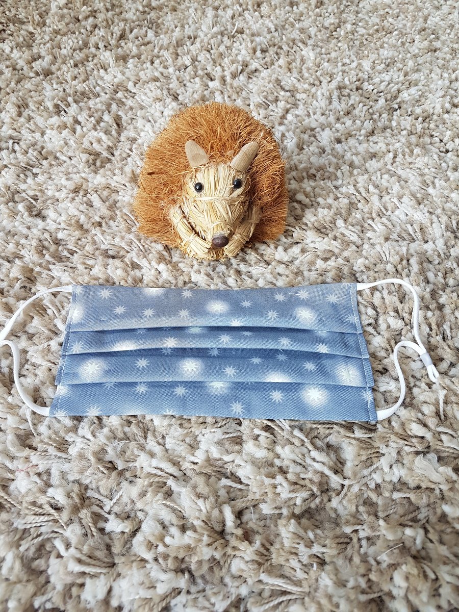 Small Adult or Teenager face covering - Glow in the Dark Star print