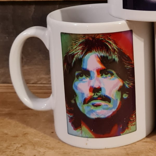George Harrison psychedelic Beatles era mug