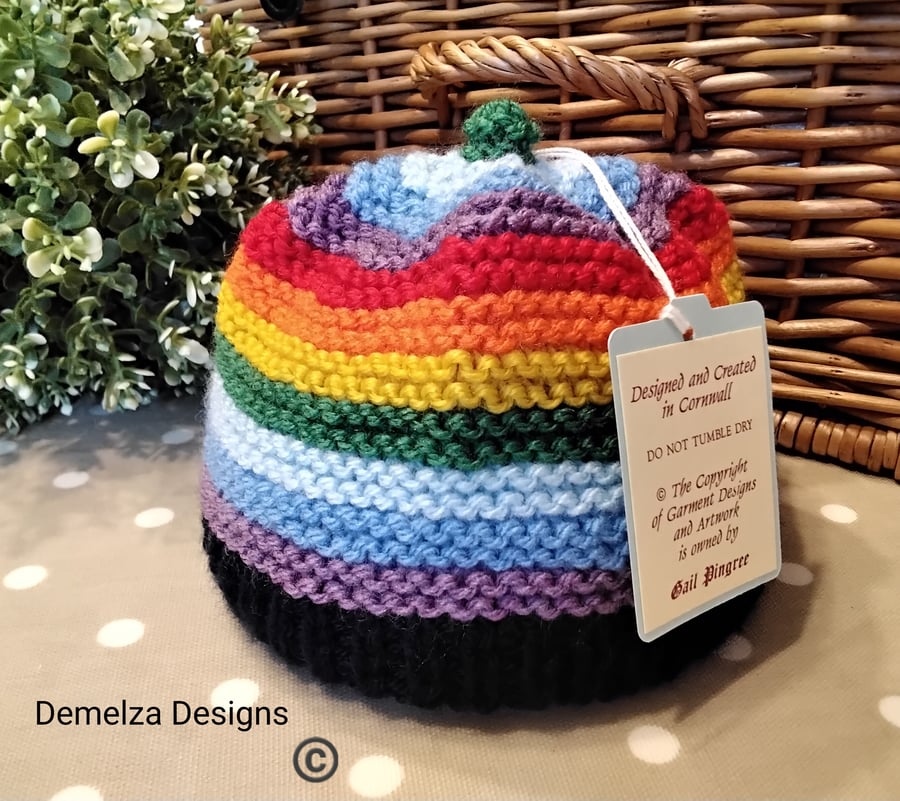 Gender Neutral Baby Rainbow Beanie Hat 0-6 Months size