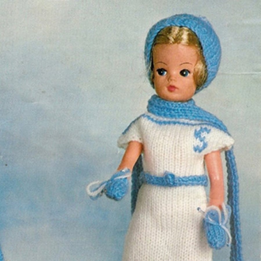 VINTAGE KNITTING PATTERN PDF Going Out Outfit for Doll