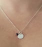 Silver Circle Birthstone Leaf Pendant, silver pendant with semi-precious beads - Image 5