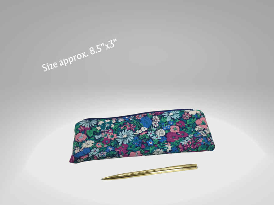 Liberty slim pouch, pencil case in Malvern Meadow