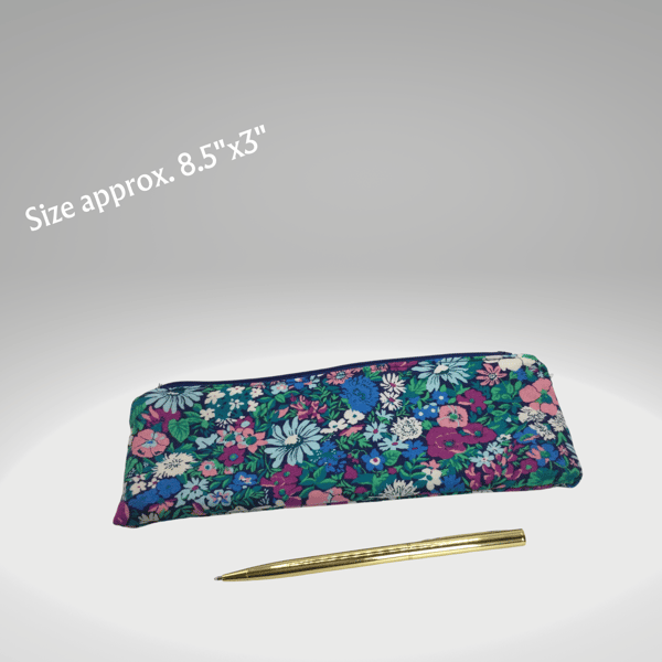 Liberty slim pouch, pencil case in Malvern Meadow