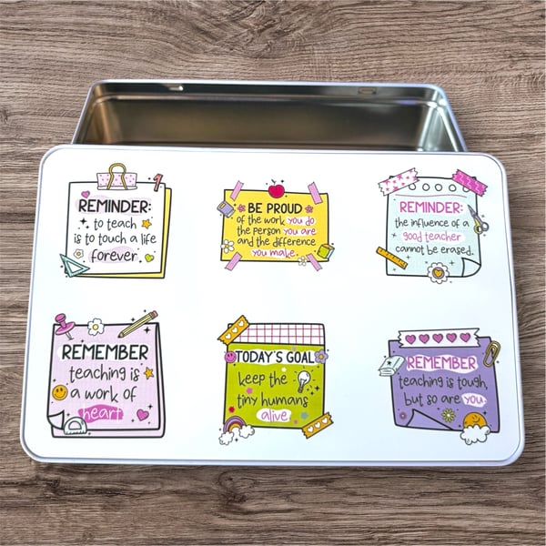 Teacher Affirmation Keepsake Tin - Personalised Snack Tin - Thank You Gift