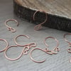 5 Pairs of Round Raw Copper Handmade Ear Wires
