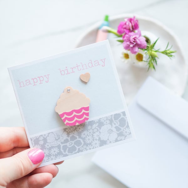 Handmade Birthday Card - Cupcake card