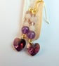 Swarovski Crystal Heart, Amethyst and Rose Quartz Earrings - Handmade In Devon. - Image 5