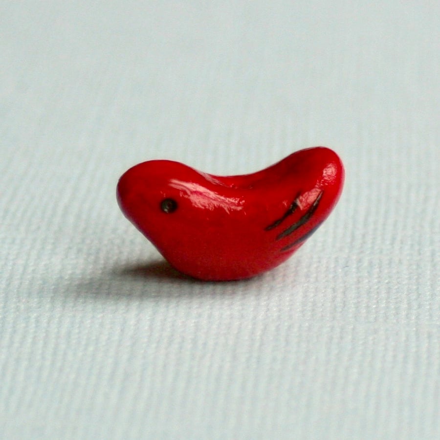 Little red bird bead