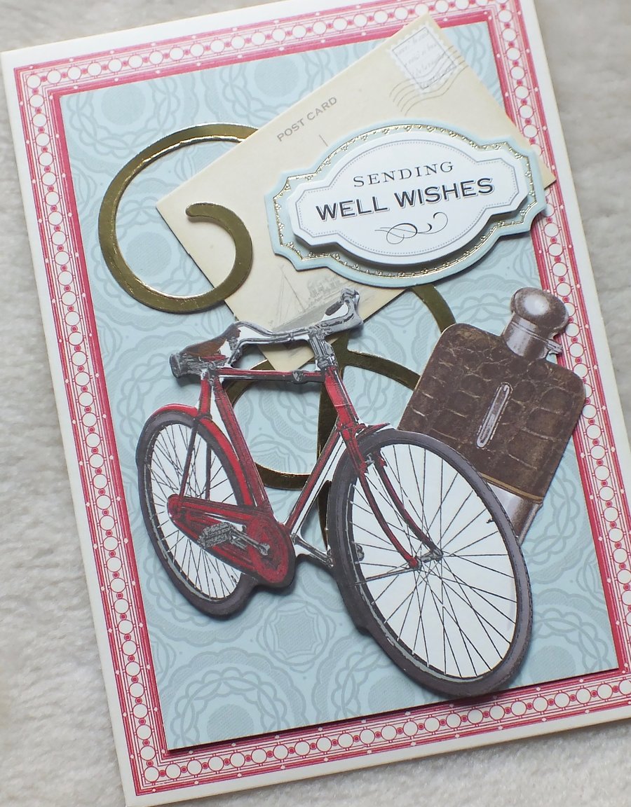 Luxury Handmade Bicycle Get Well Card