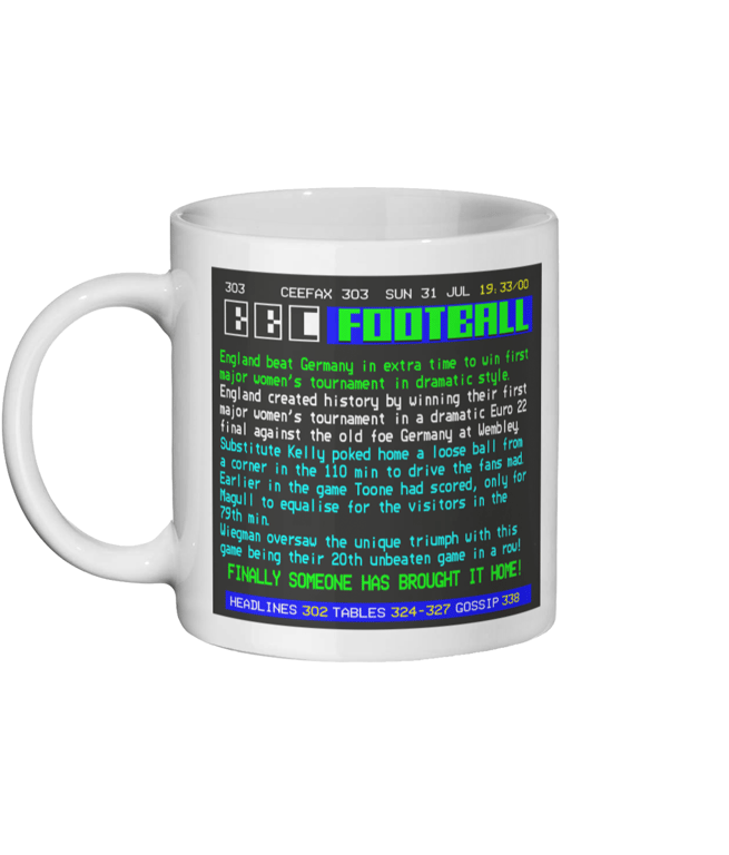 England Euro 22 Retro Ceefax Mug