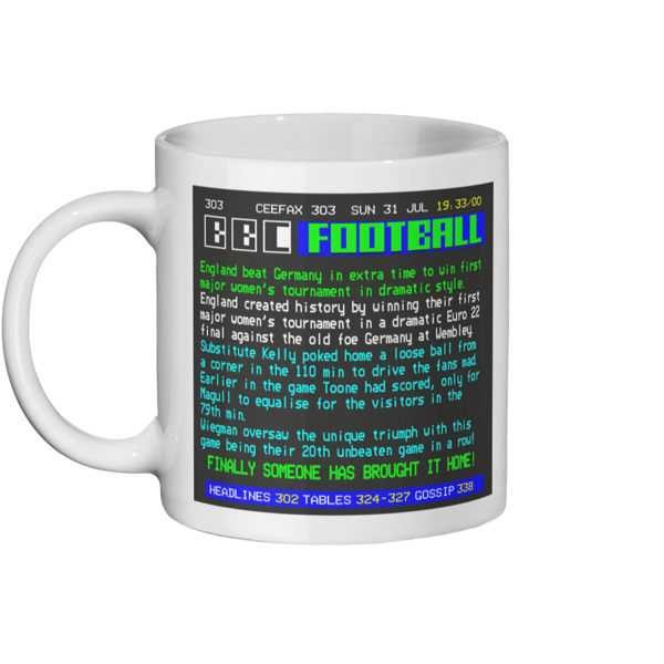 England Euro 22 Retro Ceefax Mug
