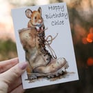 Mouse Birthday Card, Mouse Birthday Card, Personalized Card, Mouse Greeting Card