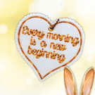 Embroidered Mini Heart Decorations with Inspirational Quote