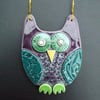 Ceramic owl hanging decoration