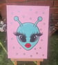 Glamorous Alien Acrylic on Canvas 28 x 36 cms original artwork painting