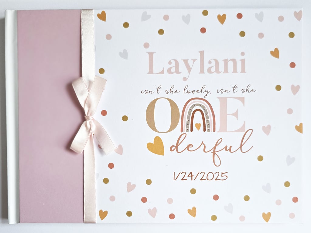 Isn't she Onederful Birthday guest book. Onderful girl birthday gift