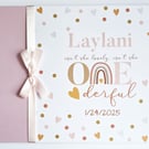 Isn't she Onederful Birthday guest book. Onderful girl birthday gift