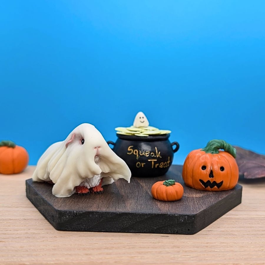 Halloween Guinea Pig Sculpture, Squeak or Treat Guinea Pig Art