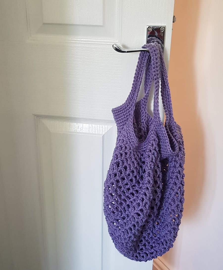 Crochet Mesh Market Bag - Lilac